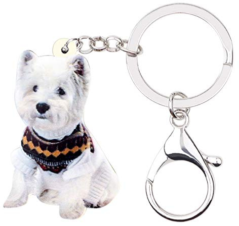 NEWEI Acryl-Hunde-Schlüsselanhänger, Schlüsselanhänger für Frauen, Mädchen, süße Hunde-Schlüsselanhänger, Gifs