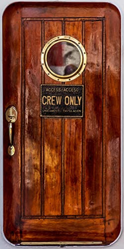wandmotiv24 Türtapete Holztür Schiff, Crew only, Bullauge 100 x 200cm (B x H) - Dekorfolie selbstklebend Sticker für Türen, Türfolie, Aufkleber, M1374