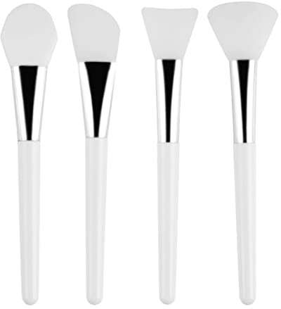 Olakin Face Mask Brush, Hairless Silicone Cosmetic Scrapers, Facial Mud Mask ​Applicator Brush, for Applying Facial Mask, Eye Mask, Serum or DIY (4 Pcs)