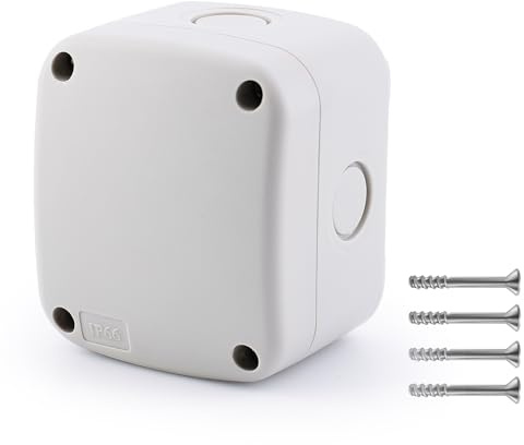 greencycle Scatola di giunzione impermeabile, IP66, per esterni, in ABS, bianca, 86 x 74 x 62 mm, resistente alle intemperie, piccola per giardino, CCTV, progetti di cablaggio fai da te