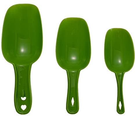 VALINK Plastic Food Scoops Set, 3 Pcs Food Scoop Set, Multipurpose Scoops for Food Ice Scoops Pet Food Scoops, Solid Color Thickened Plastic ice Shovel