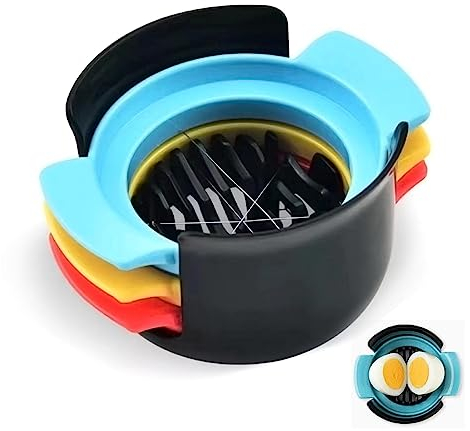 AWAVM Cortador de Huevos 3 en 1 de Acero Inoxidable - Multifunción para Huevos Conservados y Cocina