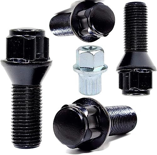 Voarge 4 piezas Tornillos M14 * 1.5MM para Llantas Tornillos de la Rueda de Bloqueo, de Seguridad de la Rueda Tuercas Set