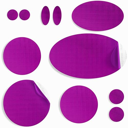 Stick-On Repair Patches for Down Jackets, Tents, 11 Pcs, Dark Purple