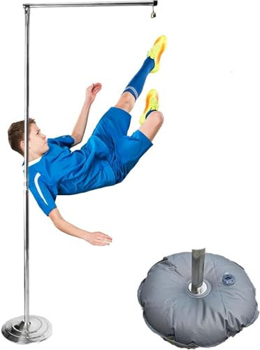 FLTRGO Vertikaler Sprungtester Jugend Vertikaler Jumprainer Bein Stärke, Fußballspieler Physische Reha -Testskala für Das Schul -Fitnessstudio, Edelstähle Trainingstange mit Wasserbeutel