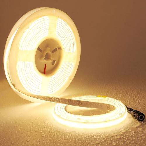 TOPAI LED Streifen 5M Diffus Warmweiß 3000K 24V Punktlos Wasserdicht IP65