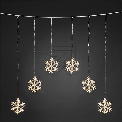 EGB LED Lichtervorhang mit Schneeflocken 48 ww LED für innen & außen