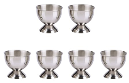COLLBATH Porte-coquetiers en Acier Inoxydable Mini, Lot De 6 Pièces, INOX Solide, Incassable Et Lavable Au Lave-Vaisselle, pour Œufs Mollets Et Durs, Usage La Cuisine Et Restauration