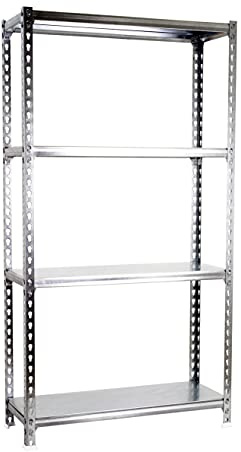 PROREGAL Schwerlastregal MID Metal Shark | HxBxT 150x120x50cm | Fachlast 200kg | Verzinkt | Regal Standregal Werkstattregal Lagerregal Kellerregal