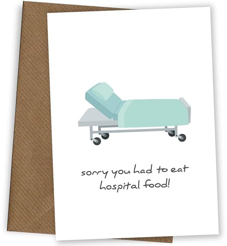 Hey Chimp, lustige Gute-Besserung-Karte, Post-Operation-Karte, Krankenhausessen, Post-Op-Wünsche für schnelle Genesung und Willkommen zu Hause aus dem Krankenhaus