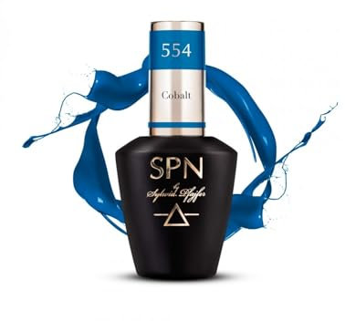 SPN Nails Professional 554 Cobalt Blue UV LaQ Gel Nail Polish 8ml, Covering, Strong Pigmentation, Medium Thick, Soak Off UV/LED Lamp, Quick-drying Salon-Lasting Manicure,Nail Art DIY at Home