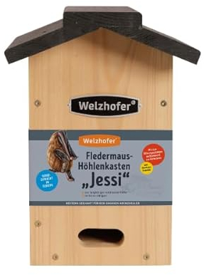 Welzhofer Fledermaus-Höhlenkasten Jessi, Fledermaushaus geeignet für den großen Abendsegler, Fledermauskasten mit Stabiler Verarbeitung, inklusive Befestigungsmaterial, handgemacht in Europa
