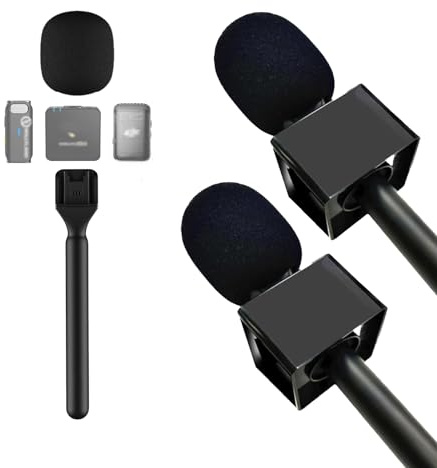 Ständer Mikrofonhalter Flagge für DJI Mic 1/2/3 Mic Mini/Rode Wireless GO II/Micro/Insta360 Air Handle Wireless Interview Lavalier Mikrofon Adapter Handheld Mount für Hollyland Lark M1/C1/150/2 Pack