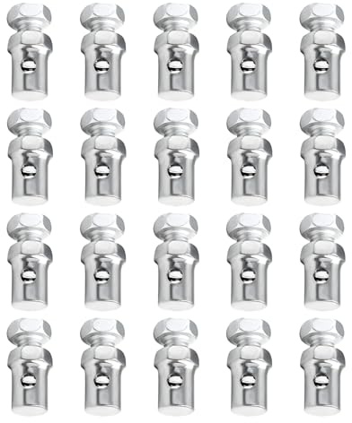 Wevdn 20 PCS Throttle Brake Cable Ends, 1/8 Throttle Cable Stop Clamp Clutch Brake Cable Lock, Universal Cable Clamps Repair Kit for Go Kart Motorcycle Scooter, Bike Accessories