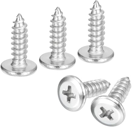 sourcing map M5x16mm Flat Head Phillips Drive Self Tapping Screws 25Pcs | 304 Stainless Steel, Cross Drive, Fastener Screws, Silver