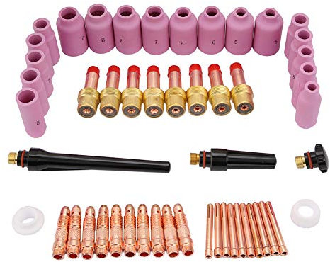 Kit de Torche TIG, Coupelles de Soudage TIG 51 Pièces Accessoires de Soudage Série WP 17/18/26 Accessoires de Consommables de Torche de Soudage TIG Accessoires de Torche de