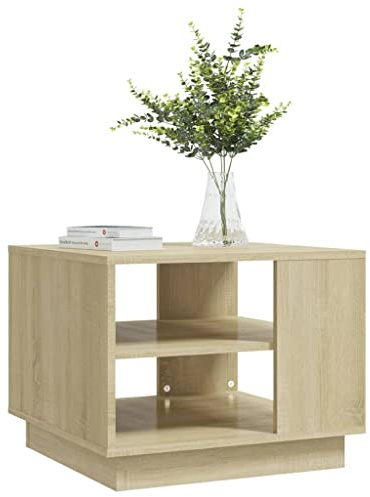 HEFZGDB Couchtisch Sonoma-Eiche 55x55x43 cm Holzwerkstoff Living Room Table Beistelltisch Couch Kleiner Tisch Wohnzimmer Satztische Fürs Wohnzimmer für Balkon Garten Tagungsraum Café