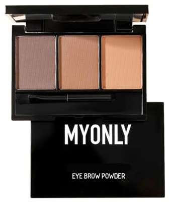 Eyebrow Powder Kit - Palette Set with Brush & Mirror for Defining, Filling & Sculpting Brows in Dark or Light Brown