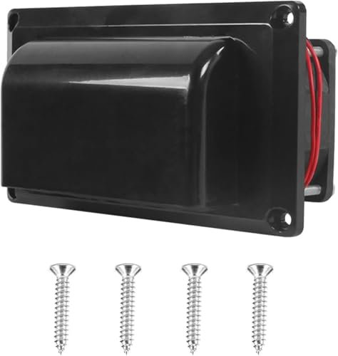 Flylin 12V RV Side Vent Fan, Air Vent Ventilation Fan with Mounting Screws Plastic Exhaust Fan for RV Motorhome Caravan Camper Boat Marine Yacht (Black)