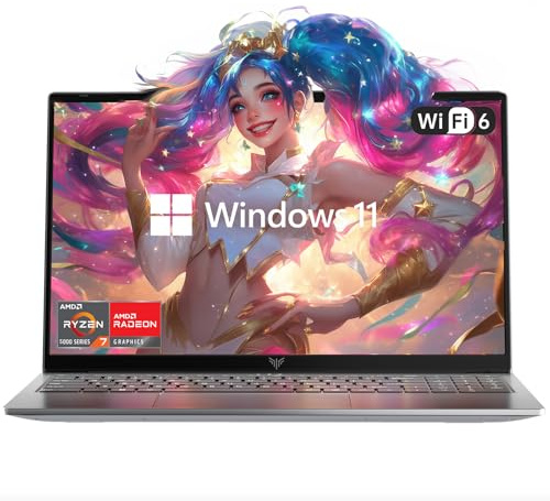 ACEMAGIC Computer portatile AMD, AMD Ryzen 7 5700U (8C/16T), grafica Radeon RX Vega 8, display FHD da 15,6, 16 GB RAM 512 GB NVMe, SSD con KB numerico, Type_C (funzione completa), WiFi 6, batteria da