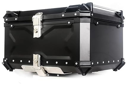 80L Motorbike Top Case, Aluminum Waterproof Top Box for Motorcycle Luggage Box with Security Lock, Motorcycle Helmet Luggage Storage Rear Tour Box