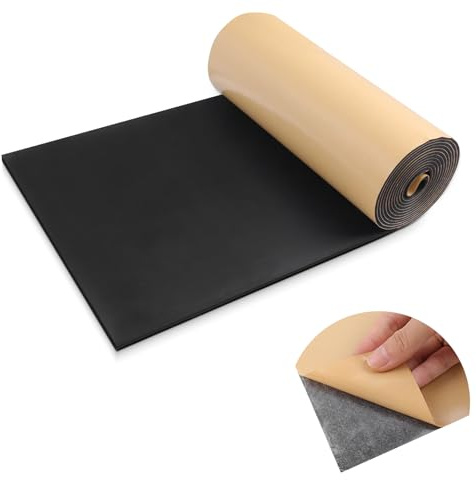 LSGCQ Plaque de mousse autocollante multifonctionnel rouleau de mousse tapis anti vibration isolation phonique (300mm×3mm×1,5m, Noir)