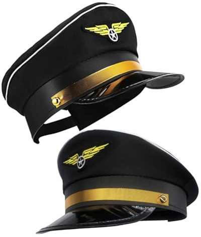 TOPPERFUN 2stücke Pilotenmütze Für Damen Und Herren Verstellbar Aus Polyester Dekorativ Für Halloween Cosplay Und Partys