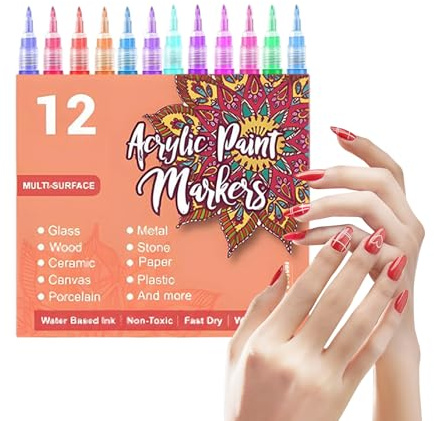 Pennarelli Per Smalto Strumenti Manicure A Punta Fine E Asciugatura Rapida | Pennarelli Per Doodle Da 0.5mm Per Pittura Per Bambini Adulti Donne Ragazze Compleanno Natale Lavoretti Bellezza