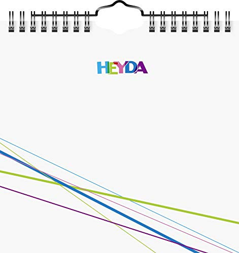 Heyda 2070411 Bastel-/Kreativkalender, 13 Monatsblätter, 160 x 156 mm, Kalendarium immerwährend, Wire-O-Bindung mit Aufhänger, Deckblatt weiß