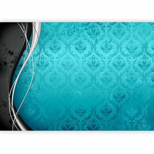 murando - Papier peint panoramique artistique 100x70 cm - Revêtement mural décoration salon - Design moderne - Gris noir bleu - Motif baroque abstrait ornements rétro fond vintage f-A-0069-a-d