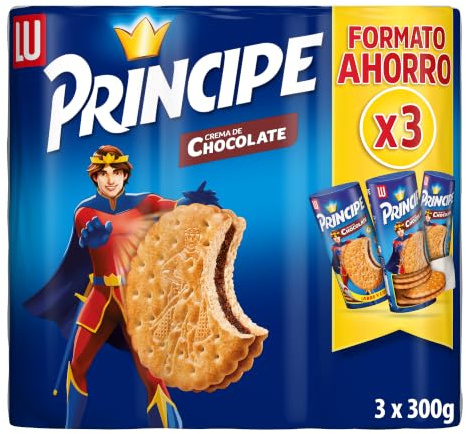 Príncipe Original Galletas Sándwich Rellenas, Chocolate, Pack 3 x 300g | Galletas sándwich rellenas de chocolate con sabor irresistible y textura crujiente, ideales para meriendas y compartir