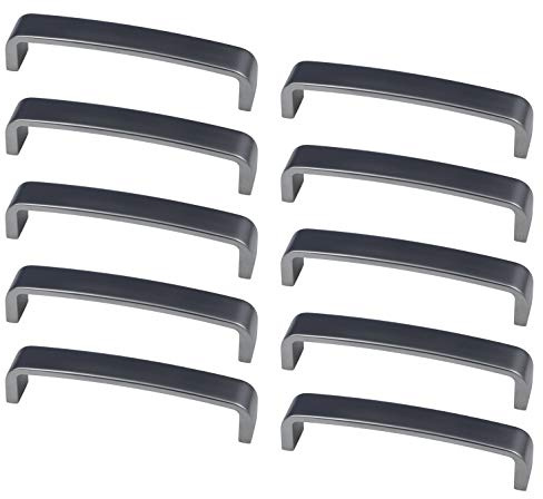 Gedotec Moderner Möbelgriff Küche Bügelgriff silber Bogengriff für Möbel & Schrank-Türen - LENY | Stangengriff Stahl verchromt matt | 135 x 19 x BA 128 mm | 10 Stück - Schrank-Türgriff mit Schrauben