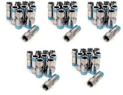 50 x Cabelcon F-56 CX3 7.0 QM Quick Mount Stecker für RG6 (7 mm) Kabel, WASSERDICHT! | 50 Stück, Wasserdicht