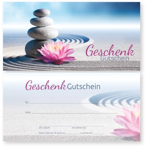 cosmeticPlus 50 Geschenk – Gutscheinkarten MIT JAPANISCHEM BLÜTENMOTIV Gutscheine Geschenkgutscheine