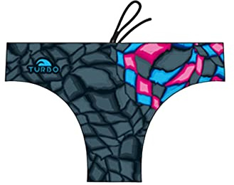 Turbo - Bañador Swimming Crystal Gris/Negro Slip de Competicion Natación y Triatlon (M/34)