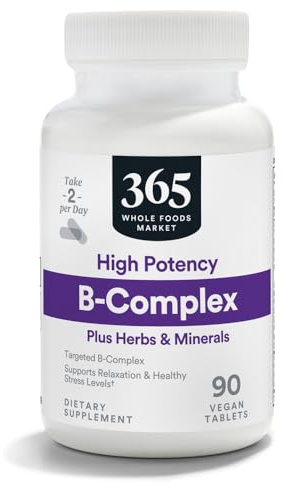 365 by Whole Foods Market, High Potency Vitamin B Complex with Herbal Support Tablets, 90 CT