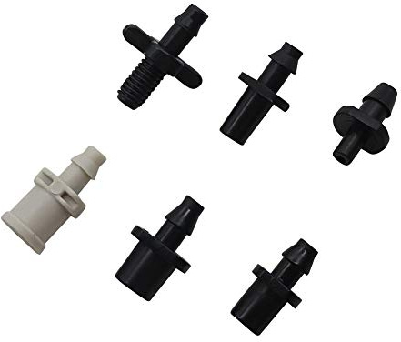 Nologo 20pcs 4 mm de púas Conector Recto de la Manguera de riego Conectores rápidos Fontanería Accesorios de tubería Adaptador de la Boquilla 20 Piezas (tamaño : NO.1)