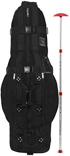 Club Glove The Last Bag Large Pro Golf Travelbag - Golf Reisetasche mit Rollen (Black) incl. Stiff Arm Schlägerschutz