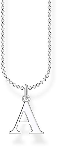 Thomas Sabo Damen Halskette Buchstabe A silber 925 Sterlingsilber, 38-45 cm Länge