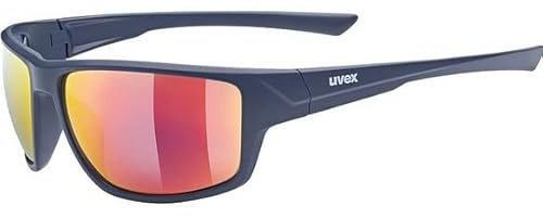 Uvex Unisex Sportbrille sportstyle 230 matt blau mit rot spiegelnder Scheibe
