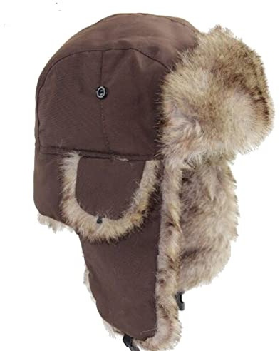 XIXIMAON Chapka Suède Femme Homme Chapeau de Trappeur/Ski en Fausse Fourrure Casquette d'hiver Chaud Épais Chapeau de Chasse Russe avec Cache-Oreilles Bonnet Bomber Adulte