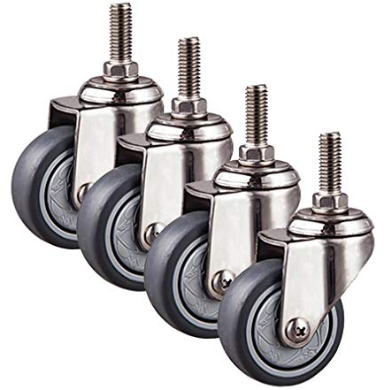 YANYUESHOP 50 mm Lenkrolle, 304 Edelstahl-Lenkrollen, Möbelrolle, mit M10 x 25 mm Gewinde, für Couchtisch, Rad, Schrank, Sitzrad, Drehstuhl (1,5 2)