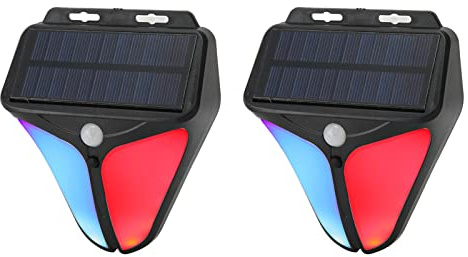 Alarma Solar con Sensor de Movimiento para Exteriores, Detector de Movimiento con Sirena Fuerte de 129 DB, 4 Modos de Trabajo, Luz Estroboscópica de Sirena de Seguridad