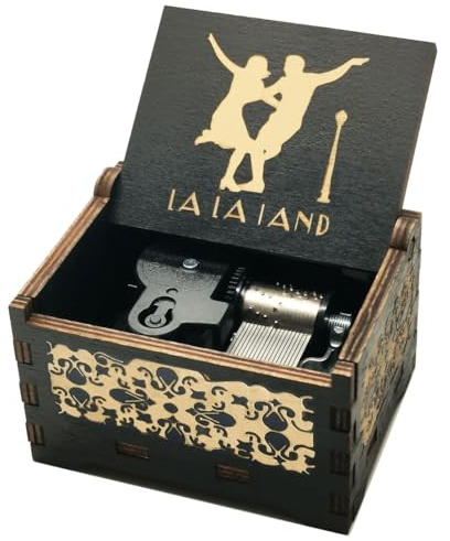 Micteney La La Land Music Box,La La Land Merchandise Wooden Carved Musical Boxs Gift for Wife,Clockwork Drive