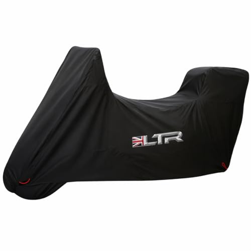 LTR Motorbike Cover | 420D Waterproof Rain Motorcycle Covers for Outdoor Scooter Storage | Thicker Heavy Duty Vented Bike Accessories Black| Large, X Large, XX Large (Large Tall Screen- Top Box)