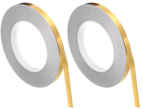 QUARKZMAN 2 Rollos de Adhesivo de Azulejos Autoadhesivos de Papel de Aluminio 0.4 x 164 Pies Cinta de Sellado de Espacios de Decoración a Prueba de Agua para Cocina Pared Dorado