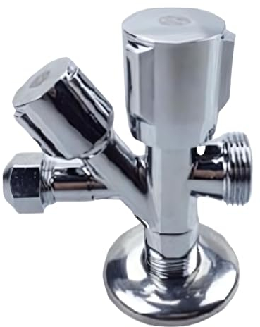 PipeSan Valvola angolare universale combinata 1/2 - 3/8 - 3/4 in ottone, autosigillante, resistente alla corrosione, ideale per il collegamento in lavatrice e lavastoviglie