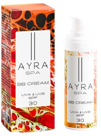 AYRA SPA - BB Cream LSF 30 | Hydratisierende Getönte Sonnencreme | Universelle Tönung | Lang anhaltend, Leicht & Einfach Aufzutragen | VEGAN, Tierversuchsfrei & 98% Natürlich | COSMOS Zertifiziert
