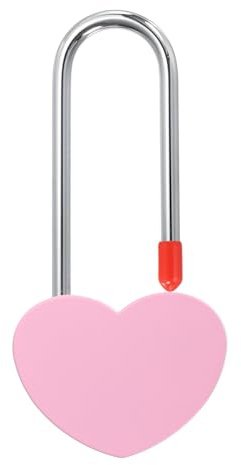 PATIKIL 3.9 50mm Heart Love Padlock Without Key for Lovers Bridge, Wedding Anniversary Travel Present, Pink