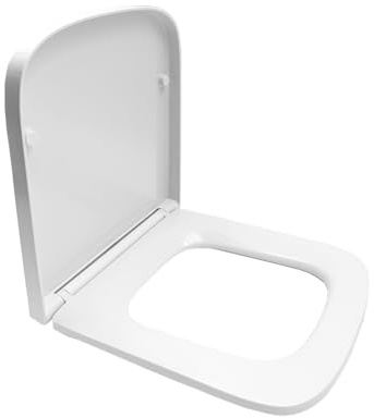 LOORMEI Abattant de toilette carré à fermeture douce, siège de toilette carré avec fixation supérieure et libération rapide, matériau de qualité supérieure avec urée-formaldéhyde